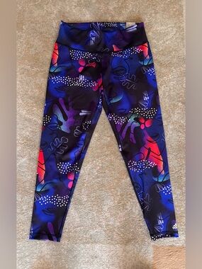 Adidas XL High Rise 7/8 Leggings NWT Multicolor Print Training Tights